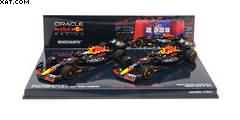 2-CAR-SET ORACLE RED BULL RACING RB19 MAX VERSTAPPEN WORLD CHAMPION QATAR SPRINT & GP 2023