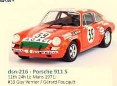 PORSCHE 911 S 11TH 24H LE MANS 1971: #39 GUY VERRIER / GÉRARD FOUCAULT