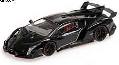 LAMBORGHINI VENENO BLACK WITH RED CHARACTER LINE 2014