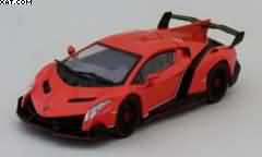 LAMBORGHINI VENENO, ORANGE WITH RED CHARACTER LINE