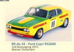 FORD CAPRI RS2600 2ND NÜRBURGRING 1972: WERNER CHRISTMANN