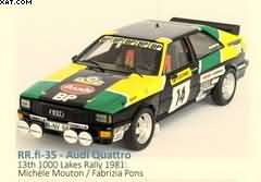 AUDI QUATTRO 13TH 1000 LAKES RALLY 1981: MICHÈLE MOUTON / FABRIZIA PONS