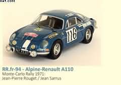 ALPINE-RENAULT A110 MONTE-CARLO RALLY 1971: JEAN-PIERRE ROUGET / JEAN SARRUS
