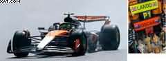 MCLAREN MCL39 N°4 McLaren F1Team 
winnerGP Grande-Bretagne 2025  Lando Norris + Pit board